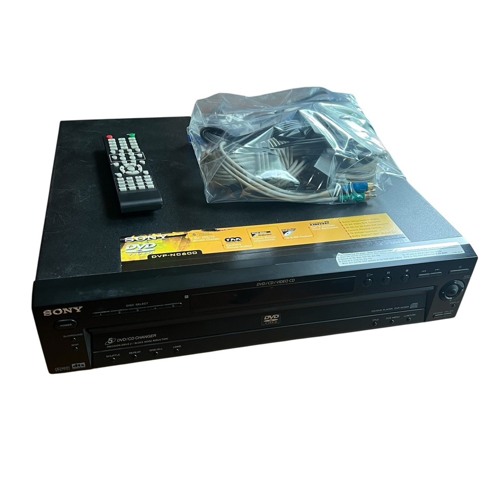 Sony DVP-NC600 5 Disc DVD CD Changer Player Remote HDMI Converter Tested